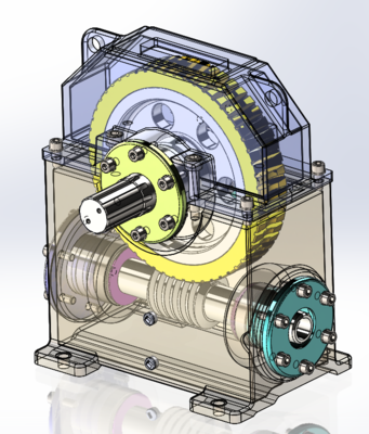 【差減變速器】worm-gear-83蝸輪蝸桿齒輪箱3D圖紙 Solidworks設(shè)計(jì) 附STEP